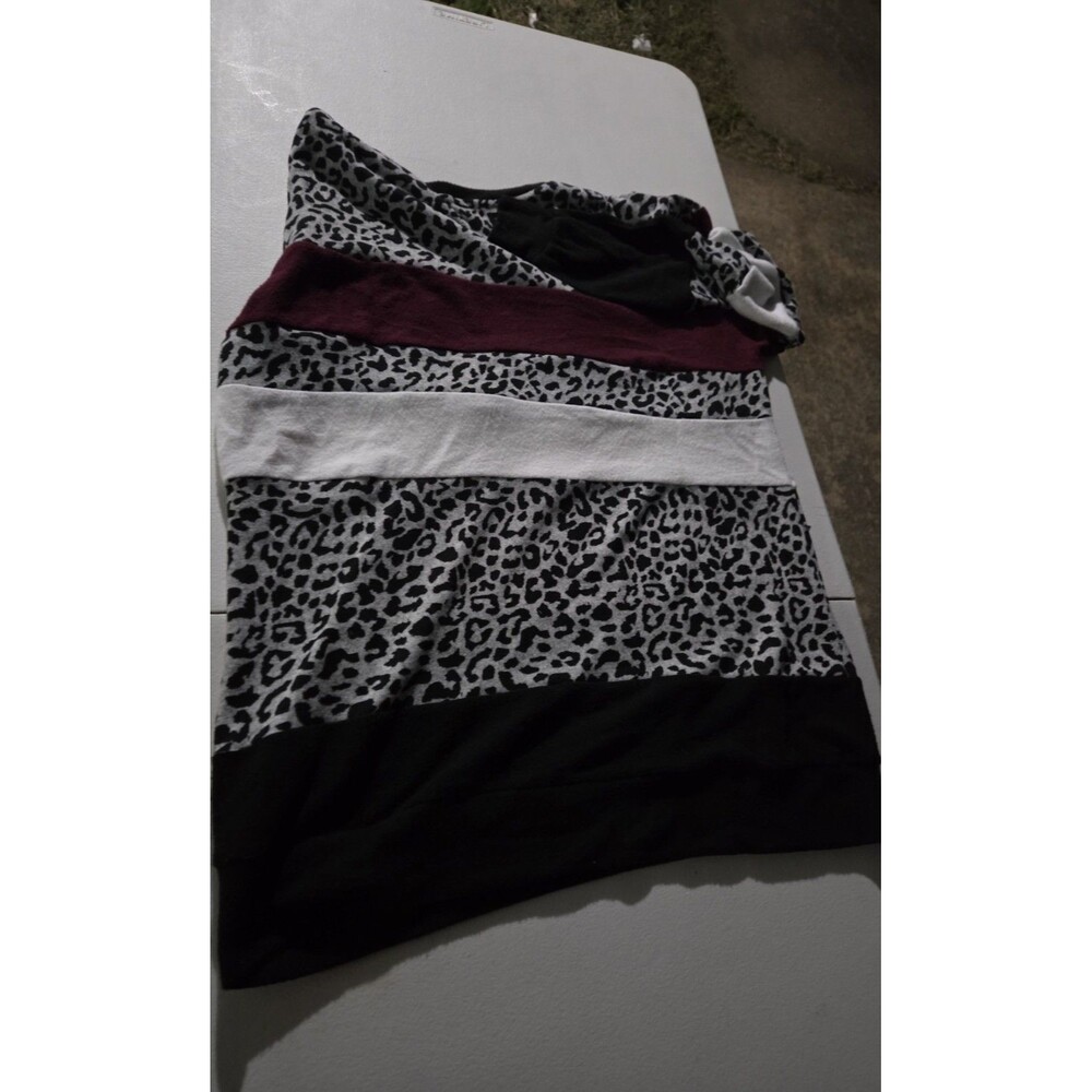Sunshine & Rodeos Colorblock Leopard Print Sweatshirt Top Large - Picture 2 of 7